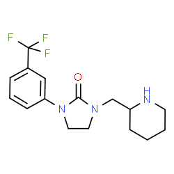 ChemSpider 2D Image | 1-(2-Piperidinylmethyl)-3-[3-(trifluoromethyl)phenyl]-2-imidazolidinone | C16H20F3N3O