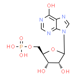 ChemSpider 2D Image | 9-(5-O-Phosphono-D-ribofuranosyl)-9H-purin-6-ol | C10H13N4O8P