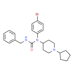ChemSpider 2D Image | 3-Benzyl-1-(4-bromophenyl)-1-(1-cyclopentyl-4-piperidinyl)urea | C24H30BrN3O