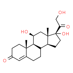 ChemSpider 2D Image | (8xi,11beta)-11,17,21-Trihydroxypregn-4-ene-3,20-dione | C21H30O5