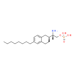 ChemSpider 2D Image | (2S)-2-Amino-2-[(2S)-6-octyl-1,2,3,4-tetrahydro-2-naphthalenyl]propyl dihydrogen phosphate | C21H36NO4P