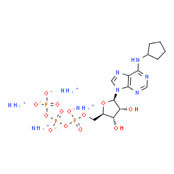 ChemSpider 2D Image | Tetraammonium N-cyclopentyl-5'-O-({[(phosphonatooxy)phosphinato]oxy}phosphinato)adenosine | C15H36N9O13P3