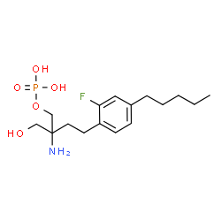 ChemSpider 2D Image | 2-Amino-4-(2-fluoro-4-pentylphenyl)-2-(hydroxymethyl)butyl dihydrogen phosphate | C16H27FNO5P
