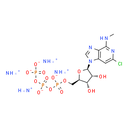 ChemSpider 2D Image | Tetraammonium 6-chloro-N-methyl-1-[5-O-({[(phosphonatooxy)phosphinato]oxy}phosphinato)-beta-D-ribofuranosyl]-1H-imidazo[4,5-c]pyridin-4-amine | C12H30ClN8O13P3