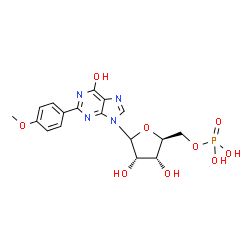 ChemSpider 2D Image | 2-(4-Methoxyphenyl)-9-(5-O-phosphono-L-ribofuranosyl)-9H-purin-6-ol | C17H19N4O9P