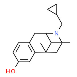 ChemSpider 2D Image | 10-(Cyclopropylmethyl)-1,13-dimethyl-10-azatricyclo[7.3.1.0~2,7~]trideca-2,4,6-trien-4-ol | C18H25NO