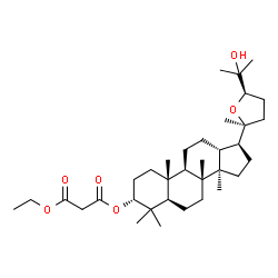 ChemSpider 2D Image | Ethyl (3alpha,24R)-25-hydroxy-20,24-epoxydammaran-3-yl malonate | C35H58O6