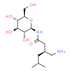 ChemSpider 2D Image | N-[(3S)-3-(Aminomethyl)-5-methylhexanoyl]-beta-D-glucopyranosylamine | C14H28N2O6