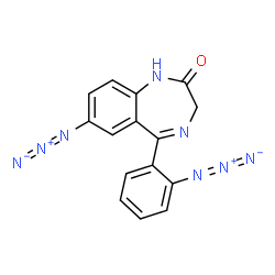 ChemSpider 2D Image | 7-Azido-5-(2-azidophenyl)-1,3-dihydro-2H-1,4-benzodiazepin-2-one | C15H10N8O