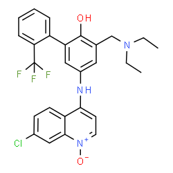 ChemSpider 2D Image | 5-[(7-Chloro-1-oxido-4-quinolinyl)amino]-3-[(diethylamino)methyl]-2'-(trifluoromethyl)-2-biphenylol | C27H25ClF3N3O2