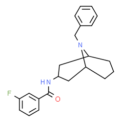 ChemSpider 2D Image | N-(9-Benzyl-9-azabicyclo[3.3.1]non-3-yl)-3-fluorobenzamide | C22H25FN2O