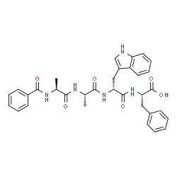 ChemSpider 2D Image | N-Benzoyl-L-alanyl-L-alanyl-D-tryptophyl-L-phenylalanine | C33H35N5O6