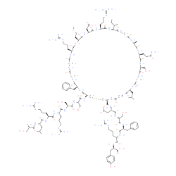 ChemSpider 2D Image | (3S,6S,9S,12S,15R)-1-{(4S,10S,16S,19S,22S,28S,31S,34S,37S,40S,49S,52S)-52-{[(2S,5S,8S,11S,14S,17S)-17-Amino-8,11-bis{3-[(diaminomethylene)amino]propyl}-18-hydroxy-2,5-bis(hydroxymethyl)-14-isobutyl-4,
7,10,13,16-pentaoxo-3,6,9,12,15-pentaazaoctadecan-1-oyl]amino}-19-(3-amino-3-oxopropyl)-49-benzyl-28-[(2S)-2-butanyl]-34-(carboxymethyl)-31,40-bis{3-[(diaminomethylene)amino]propyl}-16-(hydroxymethyl)
-10-isobutyl-22-methyl-37-[2-(methylsulfanyl)ethyl]-6,9,12,15,18,21,24,27,30,33,36,39,42,45,48,51-hexadecaoxo-1,2-dithia-5,8,11,14,17,20,23,26,29,32,35,38,41,44,47,50-hexadecaazacyclotripentacontan-4-
yl}-3-(2-amino-2-oxoethyl)-9-benzyl-12-{3-[(diaminomethylene)amino]propyl}-15-(4-hydroxybenzyl)-6-(hydroxymethyl)-1,4,7,10,13-pentaoxo-2,5,8,11,14-pentaazahexadecan-16-oic acid (non-preferred name) | C127H203N45O39S3