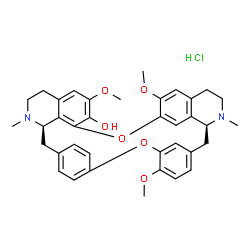 ChemSpider 2D Image | (1alpha,1'alpha)-6,6',12'-Trimethoxy-2,2'-dimethyloxyacanthan-7-ol hydrochloride (1:1) | C37H41ClN2O6