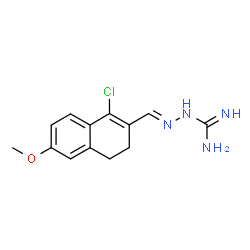 ChemSpider 2D Image | (2E)-2-[(1-Chloro-6-methoxy-3,4-dihydro-2-naphthalenyl)methylene]hydrazinecarboximidamide | C13H15ClN4O