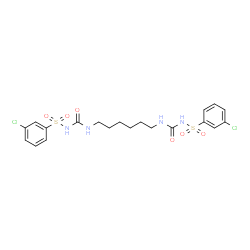 ChemSpider 2D Image | N,N'-(1,6-Hexanediyldicarbamoyl)bis(3-chlorobenzenesulfonamide) | C20H24Cl2N4O6S2