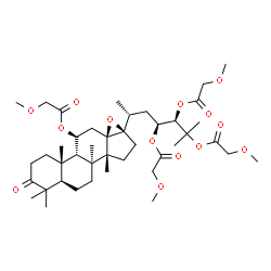 ChemSpider 2D Image | (8alpha,9beta,11beta,14beta,17alpha,23S,24R)-3-Oxo-13,17-epoxydammarane-11,23,24,25-tetrayl tetrakis(methoxyacetate) | C42H66O14