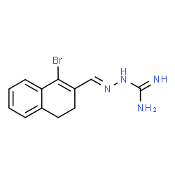 ChemSpider 2D Image | (2E)-2-[(1-Bromo-3,4-dihydro-2-naphthalenyl)methylene]hydrazinecarboximidamide | C12H13BrN4
