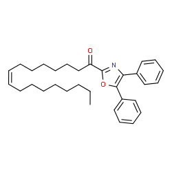 ChemSpider 2D Image | (8Z)-1-(4,5-Diphenyl-1,3-oxazol-2-yl)-8-heptadecen-1-one | C32H41NO2
