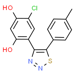 ChemSpider 2D Image | 4-Chloro-6-[5-(4-methylphenyl)-1,2,3-thiadiazol-4-yl]-1,3-benzenediol | C15H11ClN2O2S