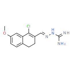 ChemSpider 2D Image | (2E)-2-[(1-Chloro-7-methoxy-3,4-dihydro-2-naphthalenyl)methylene]hydrazinecarboximidamide | C13H15ClN4O