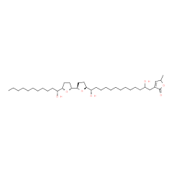ChemSpider 2D Image | 3-[(13S)-2,13-Dihydroxy-13-{(2R,2'R,5S,5'S)-5'-[(1R)-1-hydroxyundecyl]octahydro-2,2'-bifuran-5-yl}tridecyl]-5-methyl-2(5H)-furanone | C37H66O7