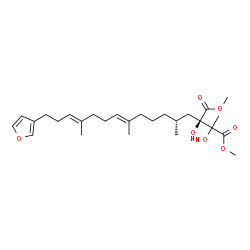 ChemSpider 2D Image | Dimethyl (2R)-2-[(2R,6E,10E)-13-(3-furyl)-2,6,10-trimethyl-6,10-tridecadien-1-yl]-2,3-dihydroxy-3-methylsuccinate | C27H42O7