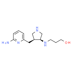 ChemSpider 2D Image | 3-({(3S,4S)-4-[(6-Amino-2-pyridinyl)methyl]-3-pyrrolidinyl}amino)-1-propanol | C13H22N4O