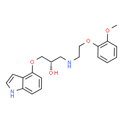 ChemSpider 2D Image | (2S)-1-(1H-Indol-4-yloxy)-3-{[2-(2-methoxyphenoxy)ethyl]amino}-2-propanol | C20H24N2O4