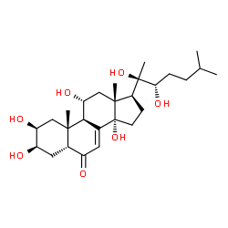 ChemSpider 2D Image | (2beta,3beta,5beta,11alpha,22S)-2,3,11,14,20,22-Hexahydroxycholest-7-en-6-one | C27H44O7