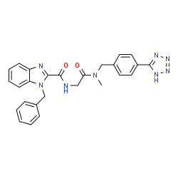 ChemSpider 2D Image | 1-Benzyl-N-(2-{methyl[4-(1H-tetrazol-5-yl)benzyl]amino}-2-oxoethyl)-1H-benzimidazole-2-carboxamide | C26H24N8O2