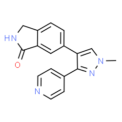 ChemSpider 2D Image | 6-[1-Methyl-3-(4-pyridinyl)-1H-pyrazol-4-yl]-1-isoindolinone | C17H14N4O