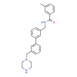 ChemSpider 2D Image | 3-Methyl-N-{[3'-(1-piperazinylmethyl)-3-biphenylyl]methyl}benzamide | C26H29N3O