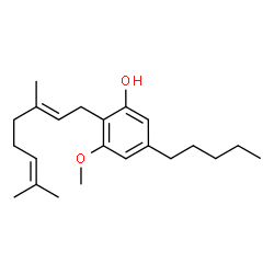 ChemSpider 2D Image | 2-[(2E)-3,7-Dimethyl-2,6-octadien-1-yl]-3-methoxy-5-pentylphenol | C22H34O2