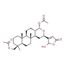 ChemSpider 2D Image | [(1S,3R,4aR,4bS,6aR,7S,10aR,10bS,12aS)-1-Acetoxy-3-(2-hydroxy-5-oxo-2,5-dihydro-3-furanyl)-4b,7,10a-trimethylhexadecahydro-1H-naphtho[2,1-f]isochromen-7-yl]methyl acetate | C29H42O8