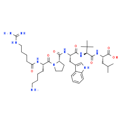ChemSpider 2D Image | N~2~-(5-Carbamimidamidopentanoyl)-L-lysyl-L-prolyl-L-tryptophyl-3-methyl-L-valyl-L-leucine | C40H64N10O7