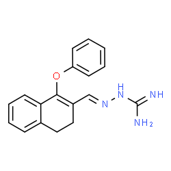 ChemSpider 2D Image | (2E)-2-[(1-Phenoxy-3,4-dihydro-2-naphthalenyl)methylene]hydrazinecarboximidamide | C18H18N4O