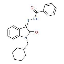 ChemSpider 2D Image | N'-[(3Z)-1-(Cyclohexylmethyl)-2-oxo-1,2-dihydro-3H-indol-3-ylidene]benzohydrazide | C22H23N3O2