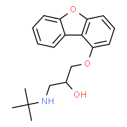 ChemSpider 2D Image | 1-(Dibenzo[b,d]furan-1-yloxy)-3-[(2-methyl-2-propanyl)amino]-2-propanol | C19H23NO3