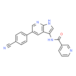 ChemSpider 2D Image | N-(5-(4-cyanophenyl)-1H-pyrrolo[2,3-b]pyridin-3-yl)nicotinamide | C20H13N5O