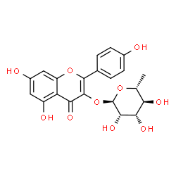 ChemSpider 2D Image | 5,7-Dihydroxy-2-(4-hydroxyphenyl)-4-oxo-4H-chromen-3-yl 6-deoxy-alpha-D-mannopyranoside | C21H20O10