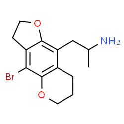ChemSpider 2D Image | 1-(4-Bromo-3,6,7,8-tetrahydro-2H-furo[2,3-g]chromen-9-yl)-2-propanamine | C14H18BrNO2