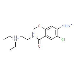 ChemSpider 2D Image | 2-Chloro-4-{[2-(diethylammonio)ethyl]carbamoyl}-5-methoxyanilinium | C14H24ClN3O2