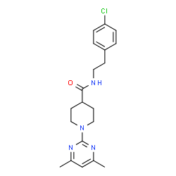 ChemSpider 2D Image | N-[2-(4-Chlorophenyl)ethyl]-1-(4,6-dimethyl-2-pyrimidinyl)-4-piperidinecarboxamide | C20H25ClN4O