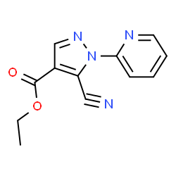 ChemSpider 2D Image | Ethyl 5-cyano-1-(2-pyridinyl)-1H-pyrazole-4-carboxylate | C12H10N4O2
