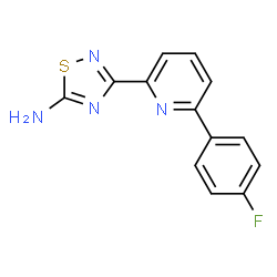 ChemSpider 2D Image | 3-[6-(4-Fluorophenyl)-2-pyridinyl]-1,2,4-thiadiazol-5-amine | C13H9FN4S
