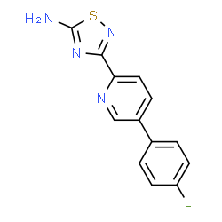ChemSpider 2D Image | 3-[5-(4-Fluorophenyl)-2-pyridinyl]-1,2,4-thiadiazol-5-amine | C13H9FN4S