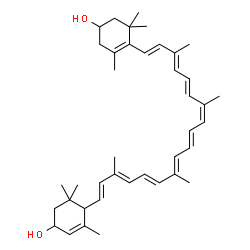 ChemSpider 2D Image | (13cis)-4',5'-Didehydro-5',6'-dihydro-beta,beta-carotene-3,3'-diol | C40H56O2