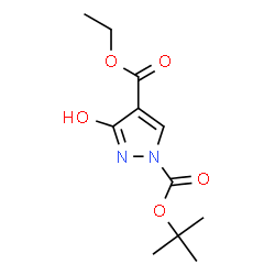 ChemSpider 2D Image | 1-tert-butyl 4-ethyl 3-hydroxy-1H-pyrazole-1,4-dicarboxylate | C11H16N2O5