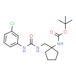 ChemSpider 2D Image | 2-Methyl-2-propanyl [1-({[(3-chlorophenyl)carbamoyl]amino}methyl)cyclopentyl]carbamate | C18H26ClN3O3
